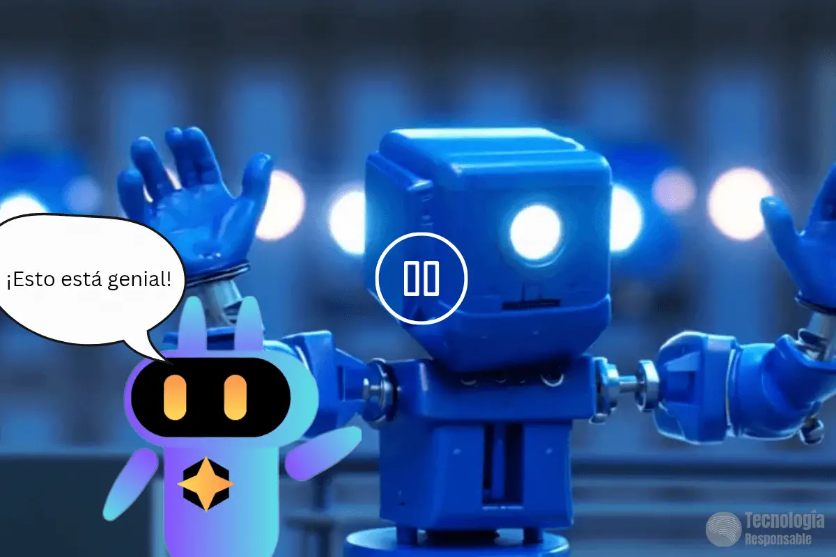 Imagen de un robot azul, como crear videos con IA gratis